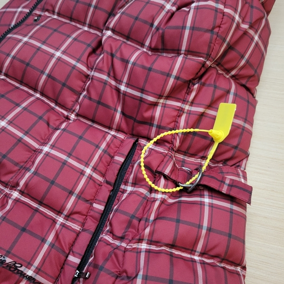 Eddie Bauer Goose Down Puffer Vest Womens Size 8 Red Plaid Gorpcore Cabincore - Picture 14 of 14